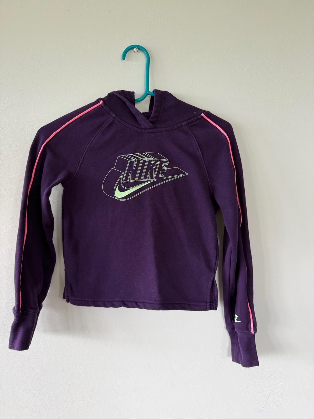 Nike Purple Girls' Hoodie with Pink Piping